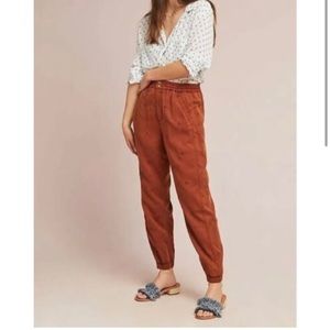 Anthropologie Rowan Embroidered Baggy Joggers brown orange size S
